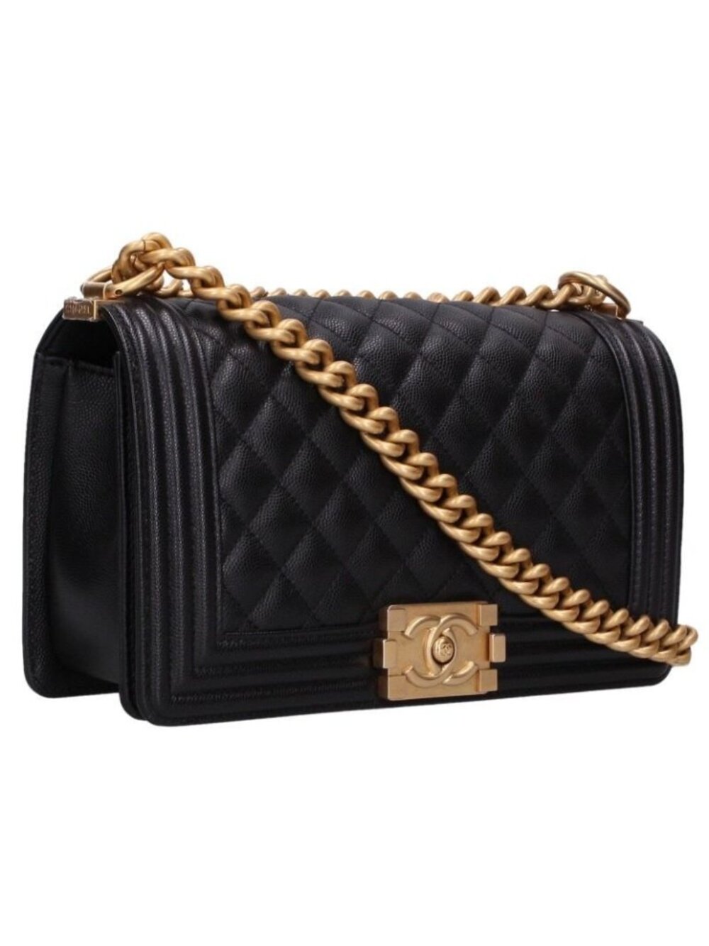Chanel Boy 25 Caviar Leather Chain Shoulder Bag 25